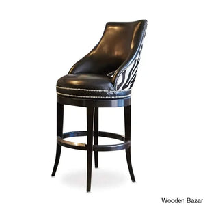 Zebranos Swivel Solid Wood Counter And Bar Stool