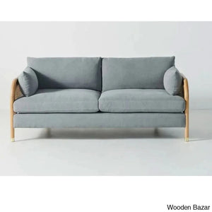 Zoe Solid Wood Sofa With Natural Cane Detailing A Blend Of Modern Elegance And Craftsmanship 2