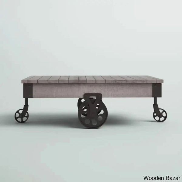 Zonac Solid Wood Top Coffee And Center Table