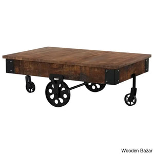 Zonac Solid Wood Top Coffee And Center Table