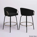 Zoraz Swivel Upholstered 26’’ Counter Stool With Metal Frame (Set Of 2) Black