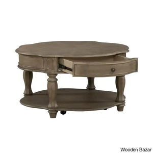 Zula Round Cocktail Table W/ Casters Coffee And Center
