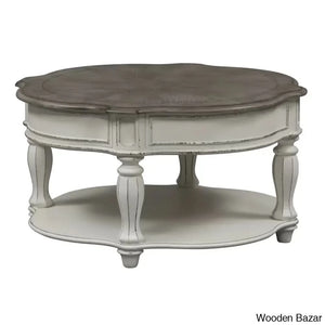 Zula Round Cocktail Table W/ Casters Coffee And Center