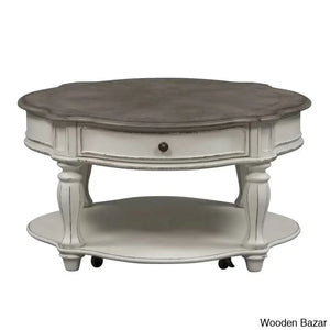 Zula Round Cocktail Table W/ Casters Coffee And Center
