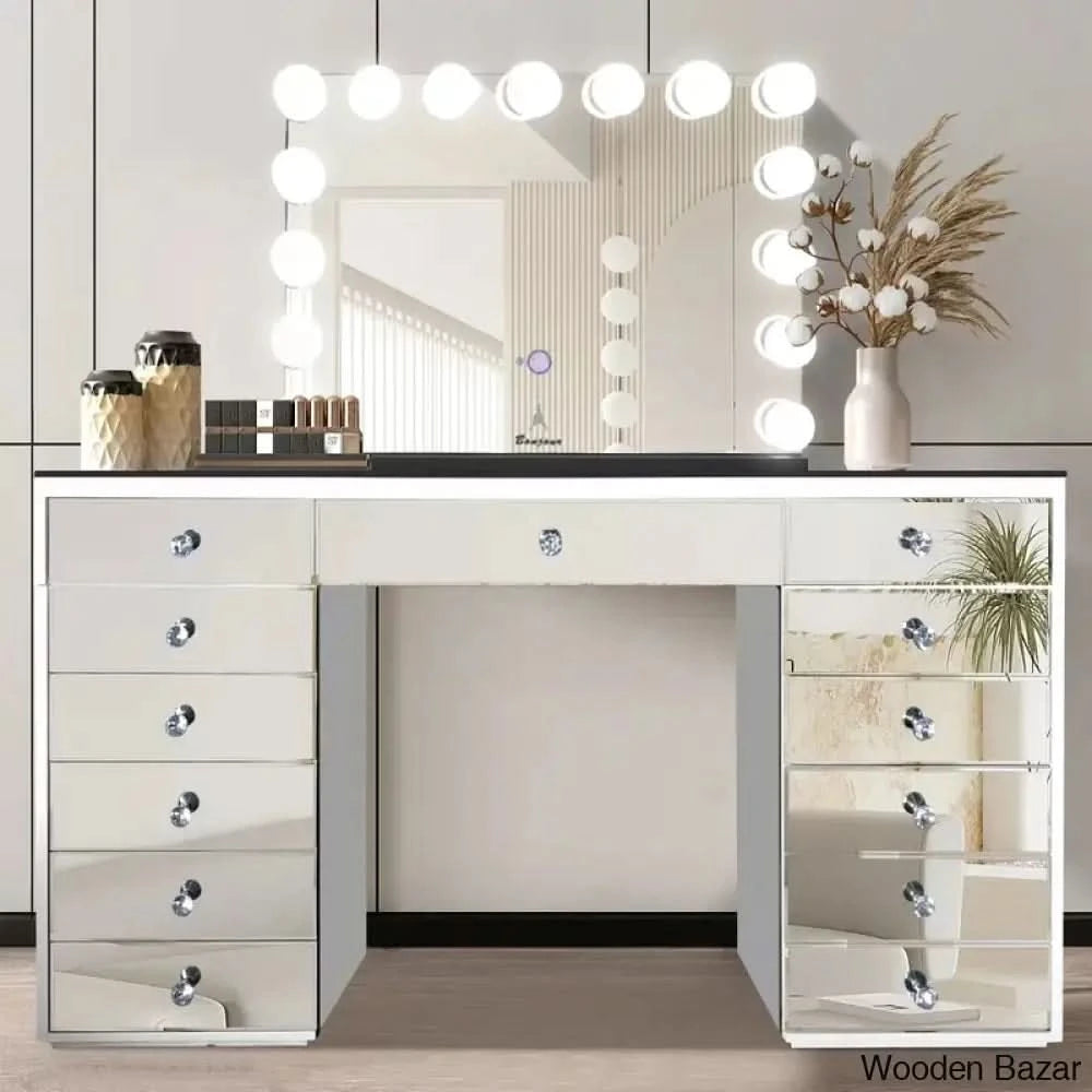 Zyloxx Vanity Dressing Table With Mirror And Lights