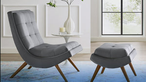 Tomah 26'' Wide Tufted Velvet Lounge Chair and Ottoman