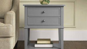 Wooden bazar Dmitry 28'' Tall 2 - Drawer End Table