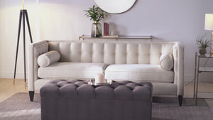 Pineview 84'' Velvet Tuxedo Arm Sofa