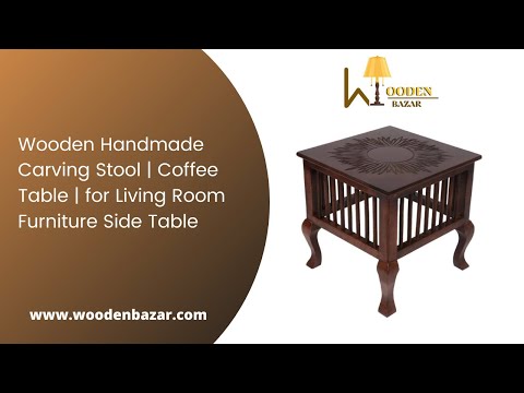 Wooden Handmade Carving Stool | Bedside Top Carved Coffee Table